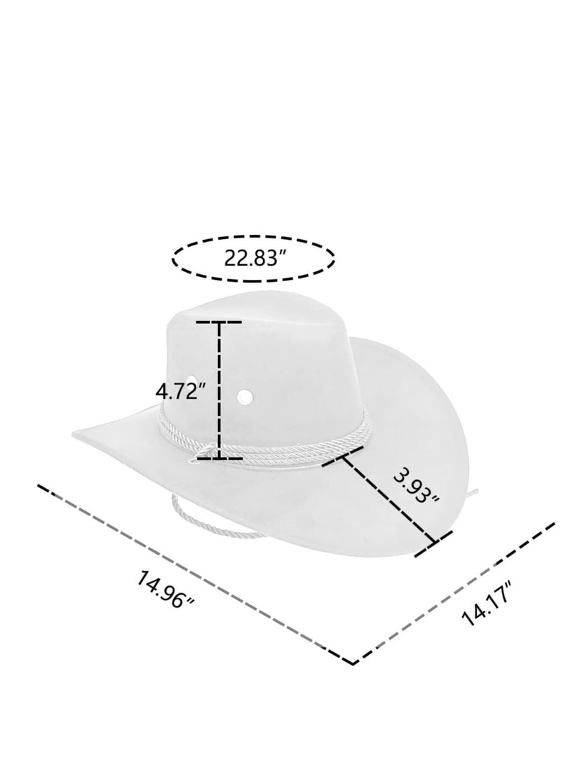 SOLARAE 2 Pack Cowboy Hats Western Hat Plain Hat with Adjustable Drawstring for Wedding Stage Performance Country - Image 4