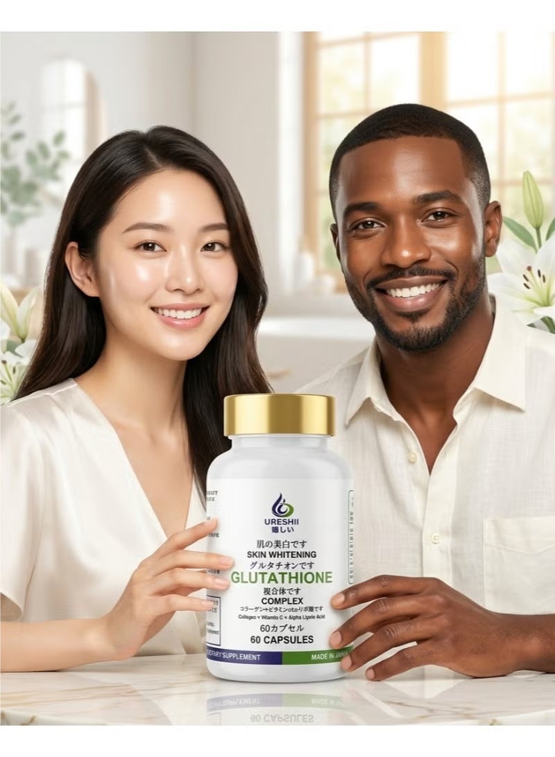 Ureshii Glutathione Complex Capsules with Collagen, Vitamin C & Alpha Lipoic Acid – 60 Capsules - Image 3