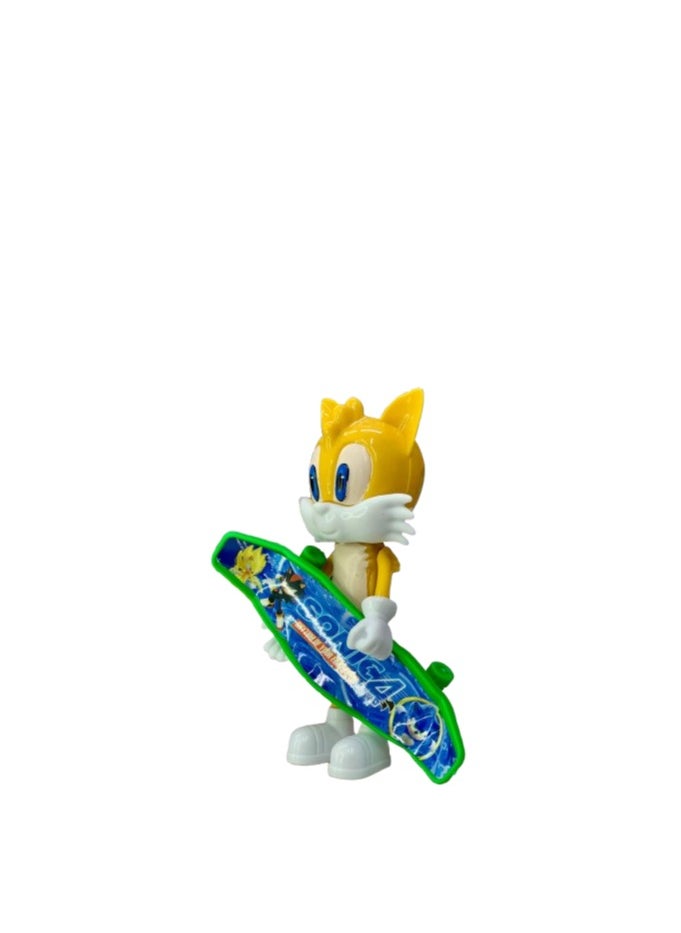 Generic - Figger the yellow fox character with a green skateboard - a fun toy for kids - Image 1