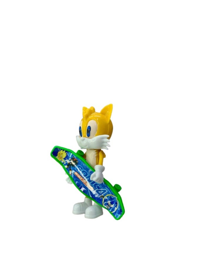 Generic - Figger the yellow fox character with a green skateboard - a fun toy for kids - Image 1