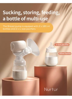 Nurtur Pack Of 1 Electric Breast Pump Wearable Portable And Efficient Wireless Breast Pump Lcd Display Small And Light Weight Extractor Gifts For New Mom Milk Suction White 180Ml  - Image 5