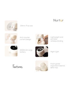 Nurtur Pack Of 1 Electric Breast Pump Wearable Portable And Efficient Wireless Breast Pump Lcd Display Small And Light Weight Extractor Gifts For New Mom Milk Suction White 180Ml  - Image 4