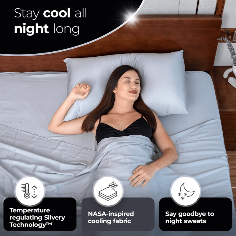 Silvery Silver Infused Satin Pillowcases Set â€“ 2 Pack Silky Soft Cooling Pillow Cases with Self-Cleaning Silvery Technologyâ„¢ for Hygienic Sleep â€“ Better Than Silk for Hair and Skin, Size Queen 20x30â€ - Image 5