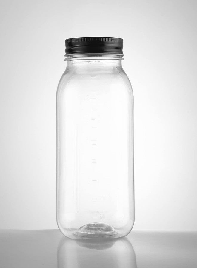 novelinks 32 oz Plastic Food Storage Jars with Metal Lids - 12 Pack BPA-Free Clear Airtight Containers for Pantry, Spices, Snacks, Kitchen & Bathroom Organization - Leak-Proof Reusable Jars (Black) - Image 3