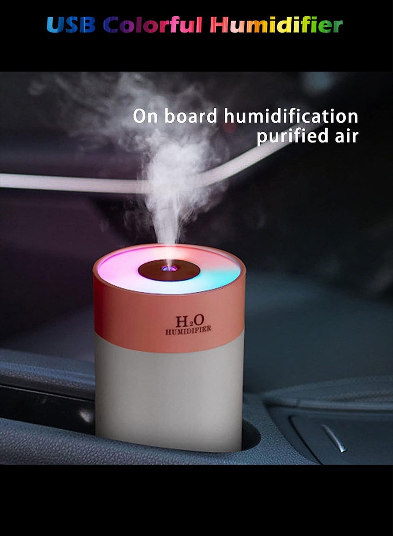 H2O H₂O Humidifiers for Bedroom, Cool Mist Humidifier for bedroom, USB Portable Desk Humidifier with Colorful lights , Quiet Ultrasonic Humidifier for Travel & home & Office & Car... (Color Pink) - Image 4