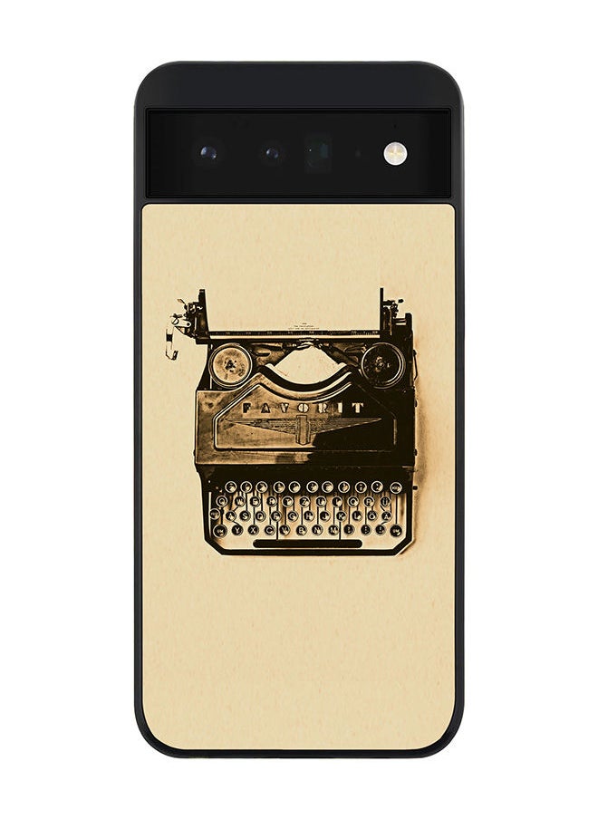 Stylizedd - Rugged Black edge case for Google Pixel 6 5G Slim fit Soft Case Flexible Rubber Edges Anti Drop TPU Gel Thin Cover - Typewriter - Image 1