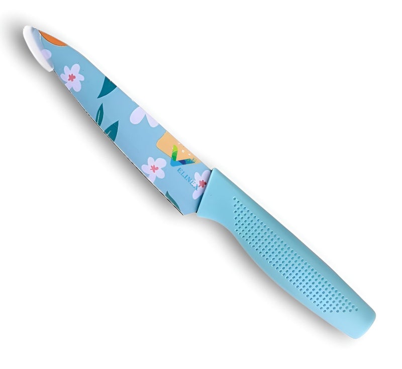 VELINEX® Stainless Steel Kitchen Knife with Fruit Printed Coated Blade | Sharp Paring Knife for Vegetables & Fruits | Non-Slip Ergonomic Handle | Durable Cooking Knife (1 Pc) - Image 1