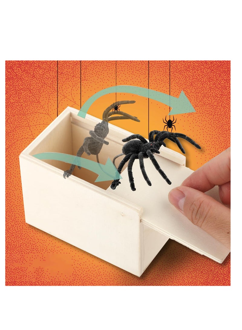 SOLARAE 2 Pcs Original Spider Prank Box, Handcrafted Wooden Spider Money Surprise Box Halloween Pranks Stuff Toys for Adults Kids - Image 5
