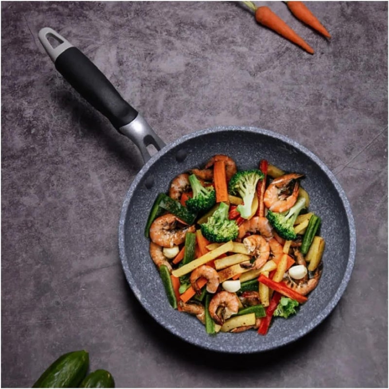Stone Frying Pan28/26/24/20cm Wok Non-stick Pan Skillet Cauldron Induction Cooker Pans Pancake Egg Gas Stove Home(20cm Milk pot) - Image 2