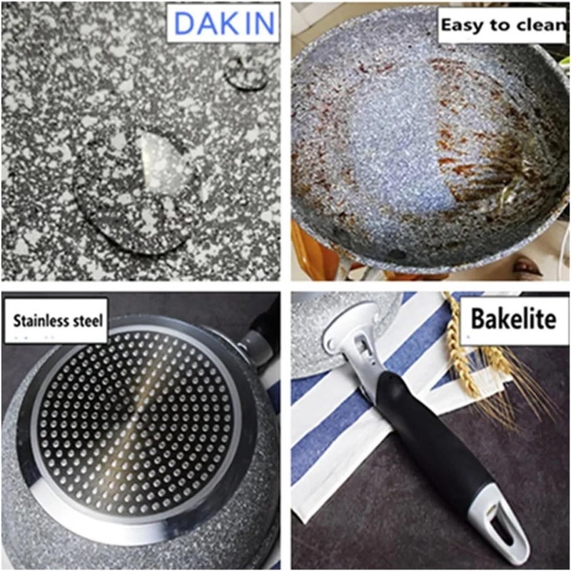 Stone Frying Pan28/26/24/20cm Wok Non-stick Pan Skillet Cauldron Induction Cooker Pans Pancake Egg Gas Stove Home(20cm Milk pot) - Image 5
