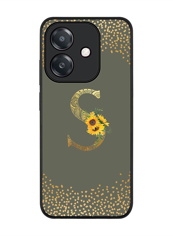 Stylizedd For Oppo A5i Case,Slim fit Camera Protection, Shockproof Thin Phone cover  - Custom Floral Monogram - S  (Olive Green )