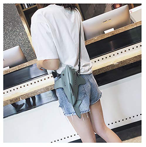 QZUnique Shark Shoulder Bag for Women 3D Animal Novelty Purse Zipper Crossbody Handbag Clutch Messenger Bag for Girl - Image 4