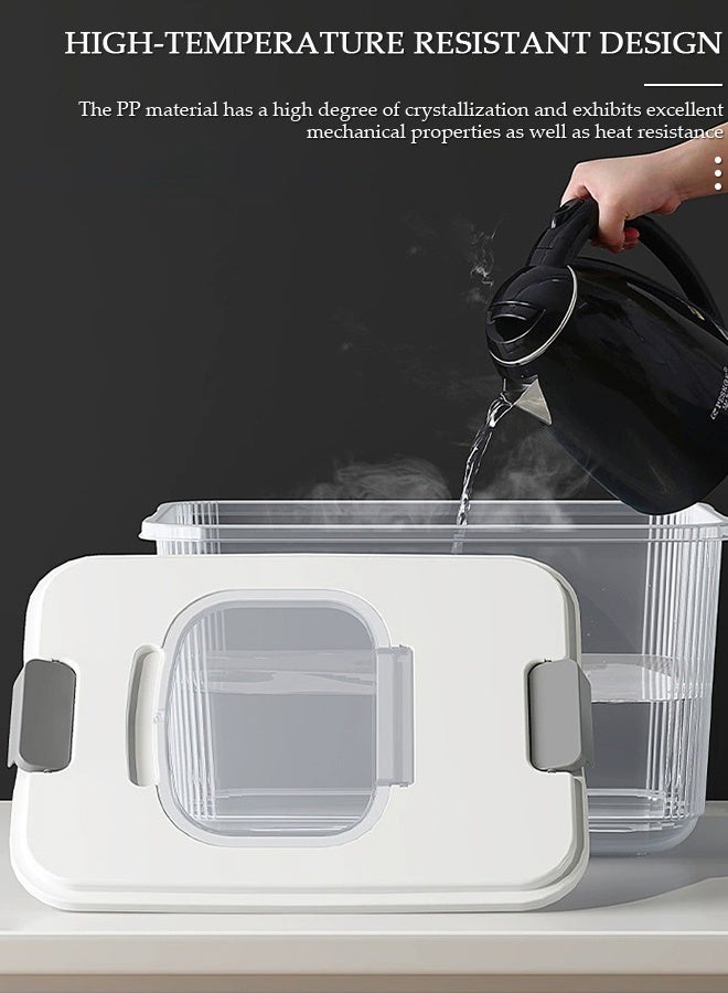 DUNISO حاوية أرز سعة 17.5 كجم، حاوية تخزين حبوب الأرز، حاوية حبوب محكمة الإغلاق مع كوب قياس، حاوية تخزين الأرز للمكسرات، حاويات حبوب الطعام المنزلية لتنظيم المطبخ - Image 3