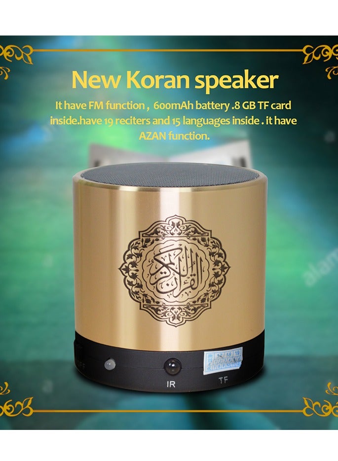 Equantu سماعة قرآن كريم مع جهاز تحكم عن بعد باللون الذهبي - Image 4