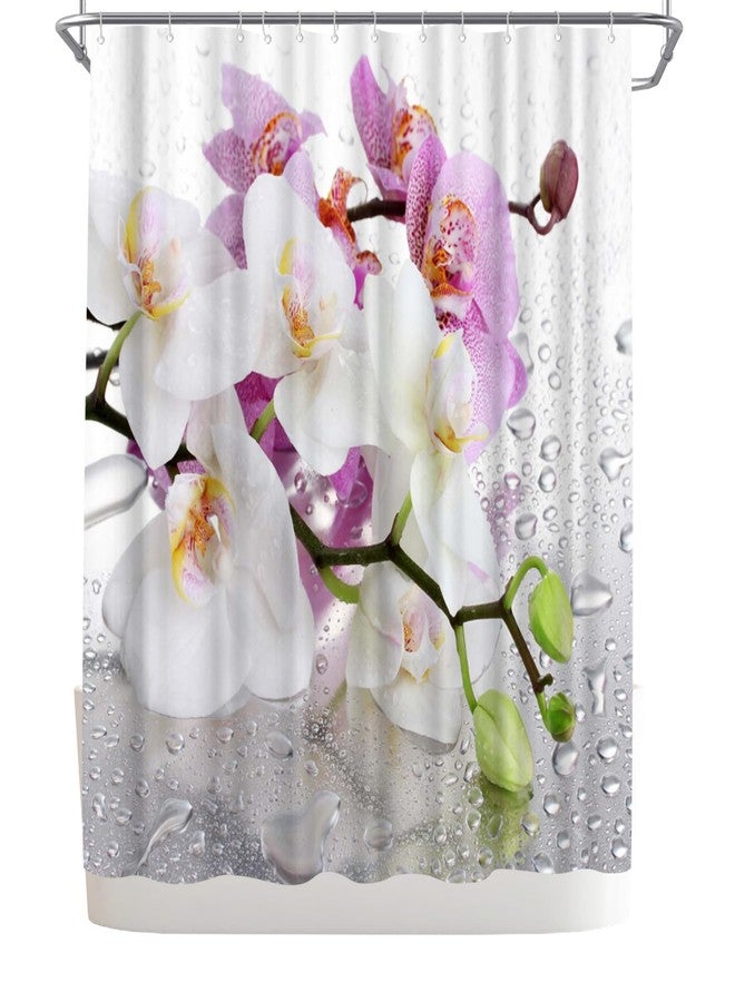 WELMECO Orchid Flower Shower Curtain Floral Shower Curtain 72x72inch Polyester Fabric Bathroom Decor - Image 5
