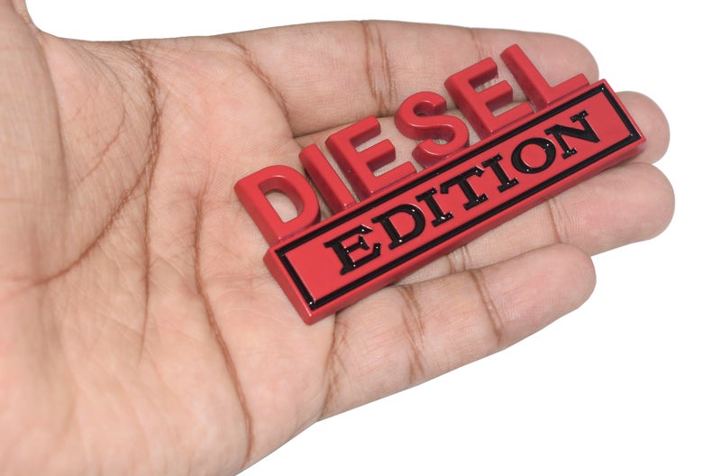 Incognito Diesel Edition Fuel Tank Emblem Sticker for Accurate Fueling (Red Black) - Image 1