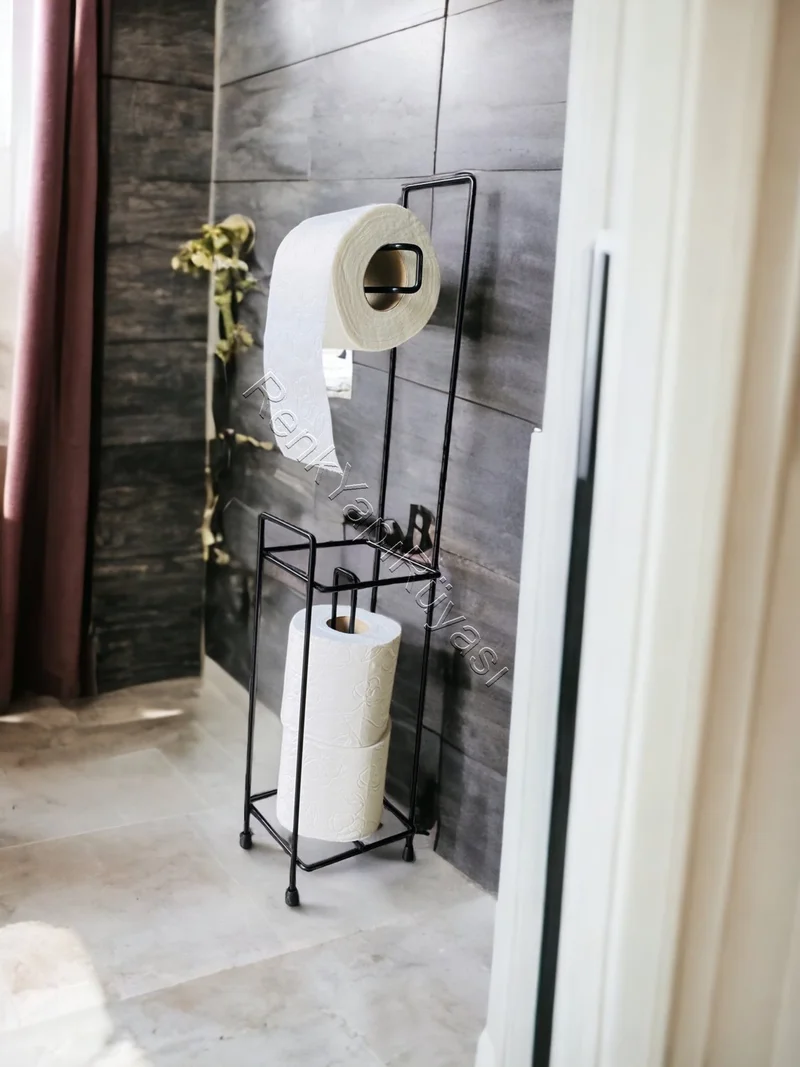 هازاربازار Hazar Pazar Matte Black Redundant WC Paper Holder Square