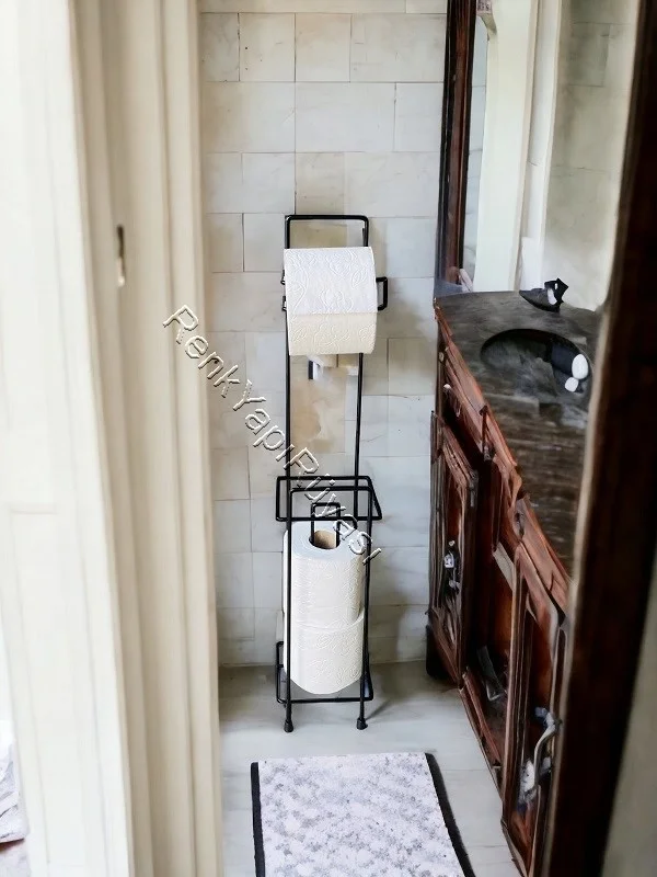 هازاربازار Hazar Pazar Matte Black Redundant WC Paper Holder Square