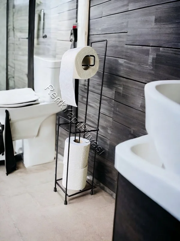هازاربازار Hazar Pazar Matte Black Redundant WC Paper Holder Square