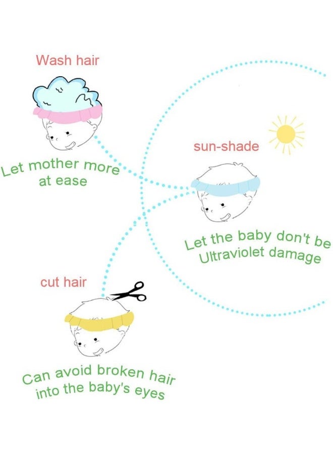هووي Safe Shampoo Shower Bathing Protection Bath Cap Soft Adjustable Visor Hat for Toddler, Baby, Kids, Children (pink) - Image 4