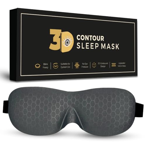 Samadhaan 3D Contour Eye Mask for Sleeping - Adjustable Strap Blindfold for Men and Women - Total Blackout Eye Cover Pad for Travel - Image 1