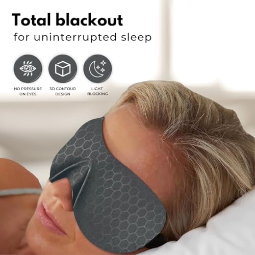 Samadhaan 3D Contour Eye Mask for Sleeping - Adjustable Strap Blindfold for Men and Women - Total Blackout Eye Cover Pad for Travel - Image 3