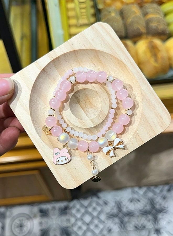 Sanrio 2PCS Cute Sanrio Bracelet Set - Matching Bracelets, Crystal Bead Friendship Bracelets, Birthday, Graduation, Valentine's Day, Bestie, Long-Distance Gifts, Suitable for Women, Girlfriends, Good Friends, Sisters (with Box) - Image 3