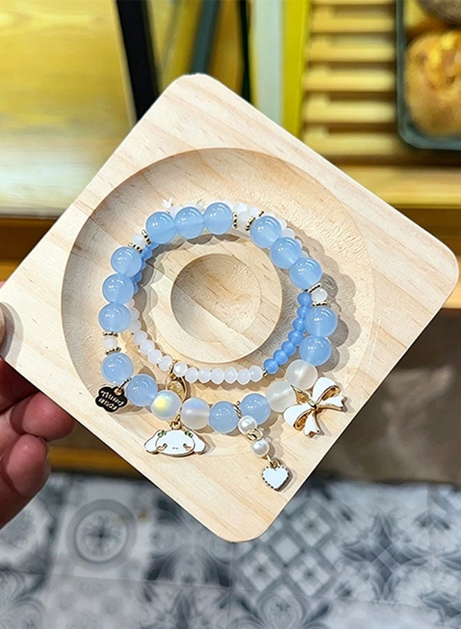 Sanrio 2PCS Cute Sanrio Bracelet Set - Matching Bracelets, Crystal Bead Friendship Bracelets, Birthday, Graduation, Valentine's Day, Bestie, Long-Distance Gifts, Suitable for Women, Girlfriends, Good Friends, Sisters (with Box) - Image 2