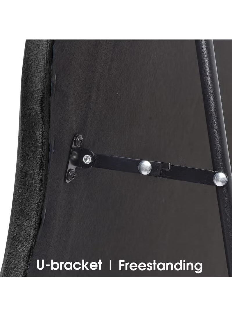 Full Body Mirror, Standing Mirror, Black, Full Body Wall Mirror with Fleece Wrapped to Lean on the Wall for Bedroom, Living Room, Hallway and Wardrobe, 177 x70 cm - Image 4