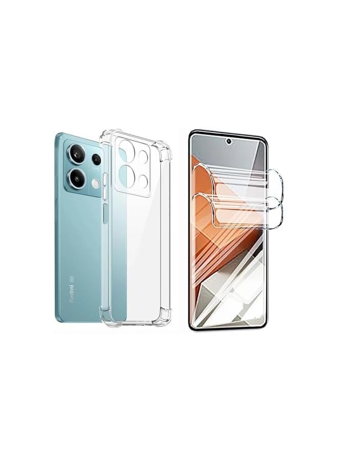 PROMASS (1+2PCS) Compatible with Redmi Note 13 Pro 5G Case & Screen Protector (Hydraulic Film) Soft Scratch-Proof Transparent Cover (Clear) - Image 1