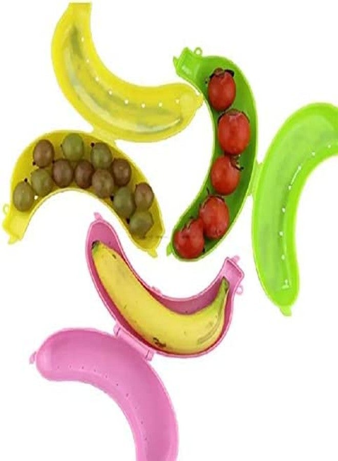 JDYYICZ 3 عبوات حافظة/علبة تخزين الموز (أصفر، أخضر، وردي) - Image 3