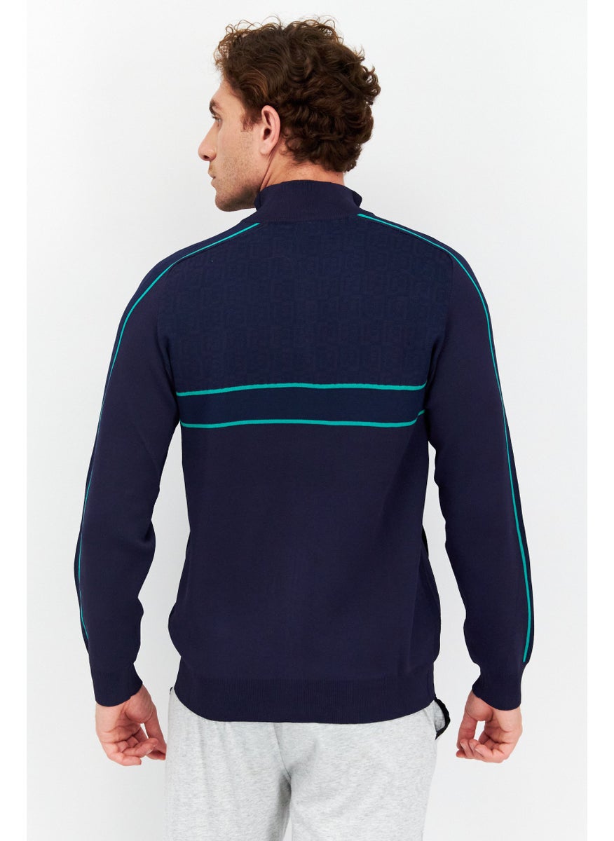 FILA Men Sportswear Fit Long Sleeves Outdoor Sweatshirt, Navy  - Image 4