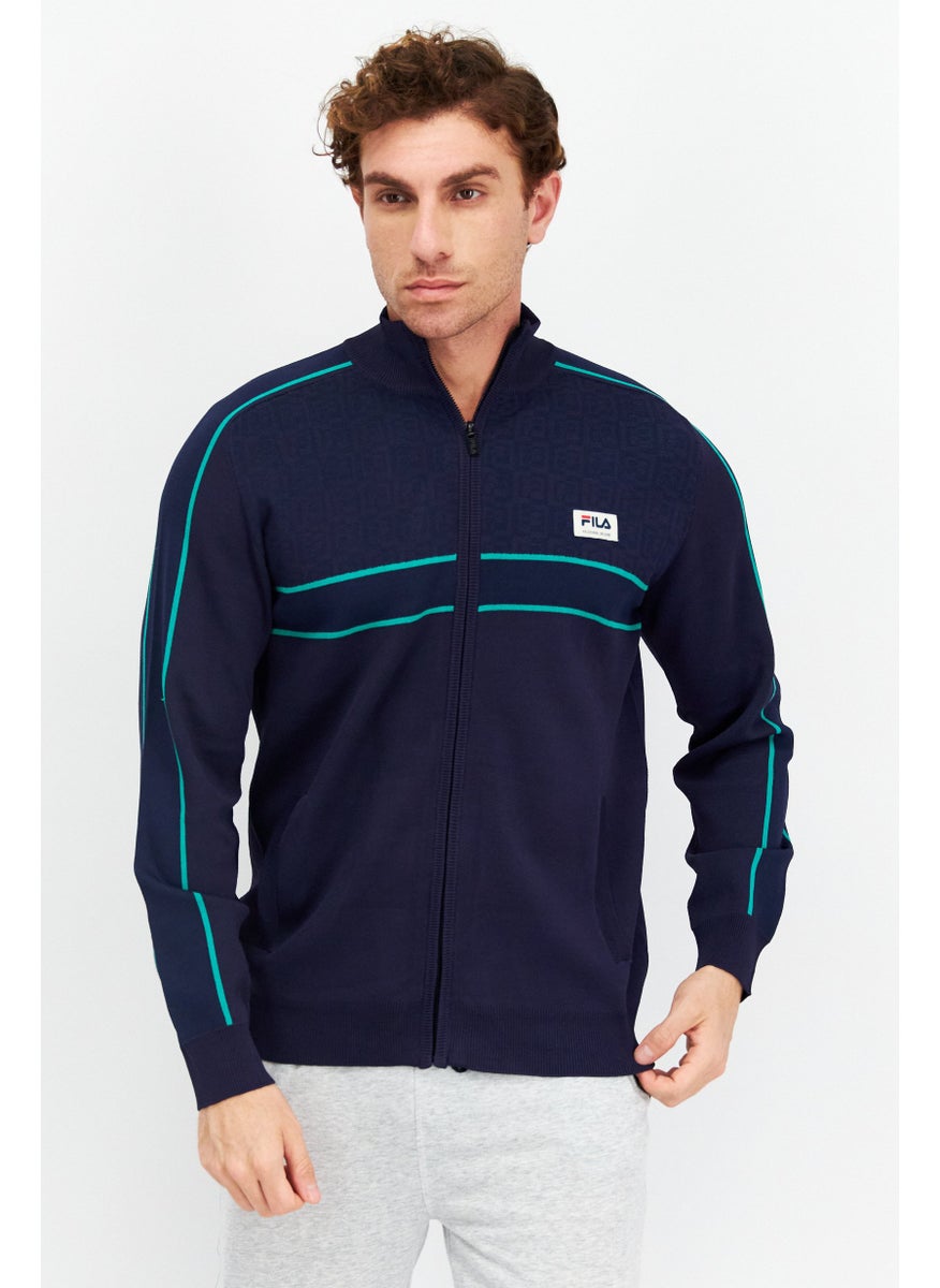 FILA Men Sportswear Fit Long Sleeves Outdoor Sweatshirt, Navy  - Image 1