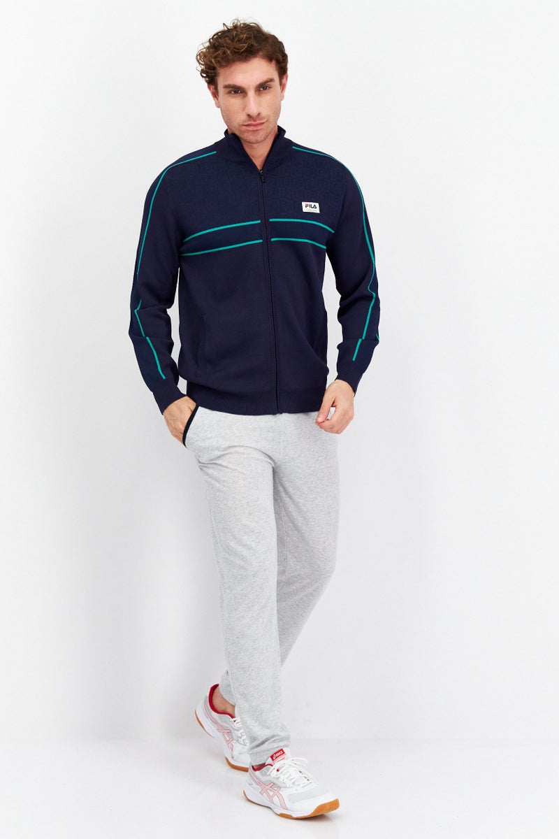 FILA Men Sportswear Fit Long Sleeves Outdoor Sweatshirt, Navy - Image 2