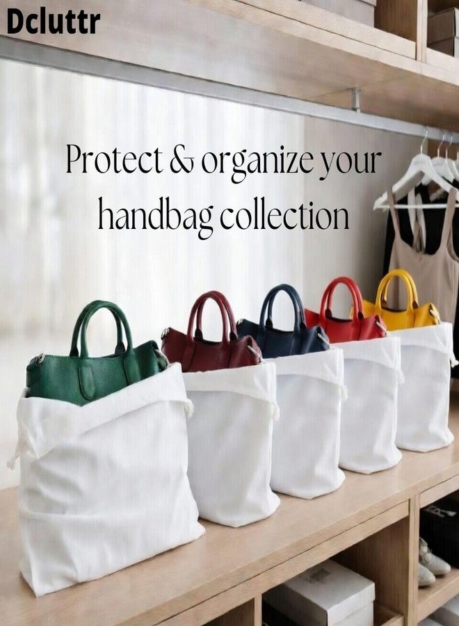 Dcluttr dust bags for handbags | Pack of 10 | Premium cotton handbag covers for storage | Dust cover storage bags for luxury Handbags, Shoe Boots | Travel Storage Pouch with drawstring closure - Image 3