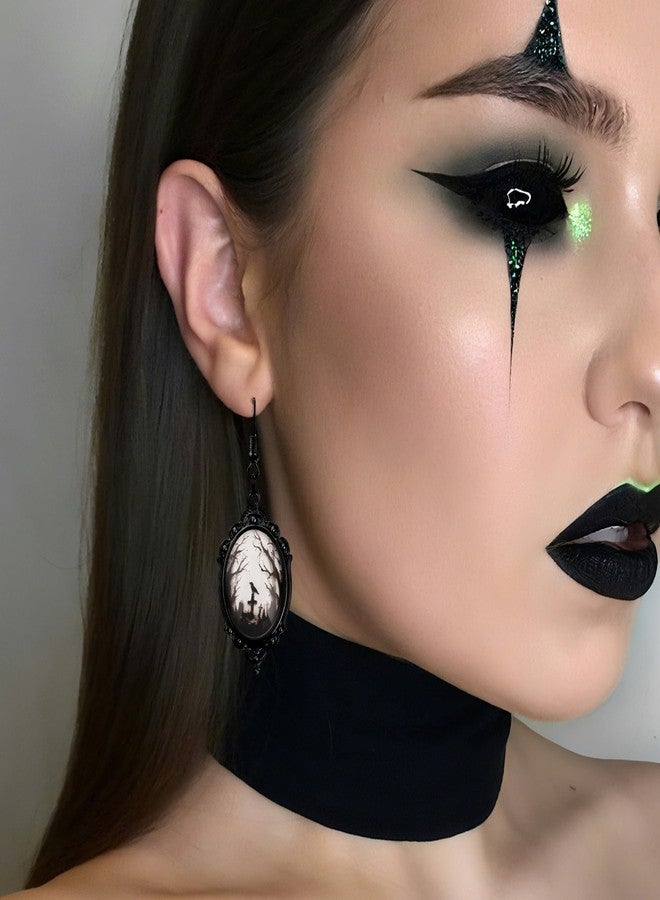 DAYANEY Halloween Goth Raven Earrings for Woman, Gothic Crow Dangle Earring Vampire Earrings Cameo Jewelry as Raven Costume Women, Halloween Jewelry Goth Vampire Accessories as Witch Outfit for Women - Image 2