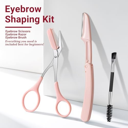 TsMADDTs Tweezers for Women Facial Hair, 8 in 1 Eyebrow Kit with Tweezers, Eyebrow Trimmer Scissors, Razor, Brush with Travel Bag, Hair Plucking Daily Beauty Tools - Image 5