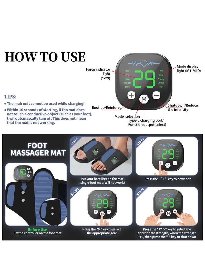 general Foot Massager with Remote Control - 10 Modes 15-Min Timer USB Rechargeable Ergonomic Electric Foot Massager for Home Office Travel - Image 4