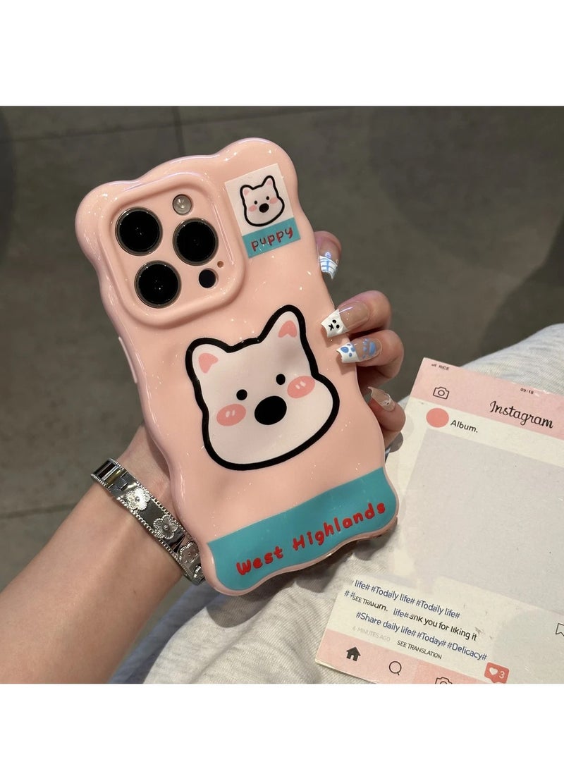 NIBEMINENT Cute Animal Avatar Protective TPU Case Cover For iPhone 16 Plus, Powder