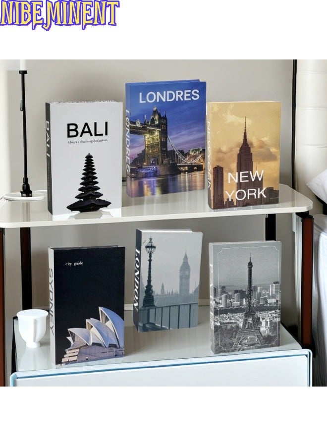 NIBEMINENT 6 Pieces Decorative Books, Faux Books with Hidden Storage, Decorative Books for Bookshelf Coffee Table, Decorative Book Boxes, Hollow Fake Books for Living Room - Image 4