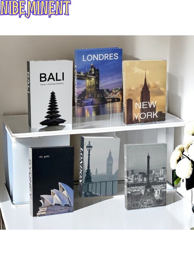 NIBEMINENT 6 Pieces Decorative Books, Faux Books with Hidden Storage, Decorative Books for Bookshelf Coffee Table, Decorative Book Boxes, Hollow Fake Books for Living Room - Image 5