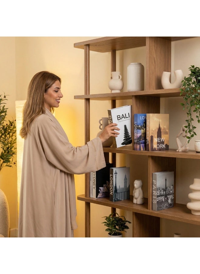 نيبمينينت 9 قطع كتب ديكور، كتب مزيفة مع تخزين مخفي، كتب ديكور لرف الكتب وطاولة القهوة، صناديق كتب ديكورية، كتب مزيفة مجوفة لغرفة المعيشة - Image 3