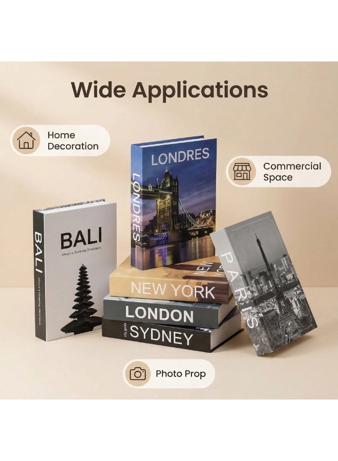 نيبمينينت 9 قطع كتب ديكور، كتب مزيفة مع تخزين مخفي، كتب ديكور لرف الكتب وطاولة القهوة، صناديق كتب ديكورية، كتب مزيفة مجوفة لغرفة المعيشة - Image 2