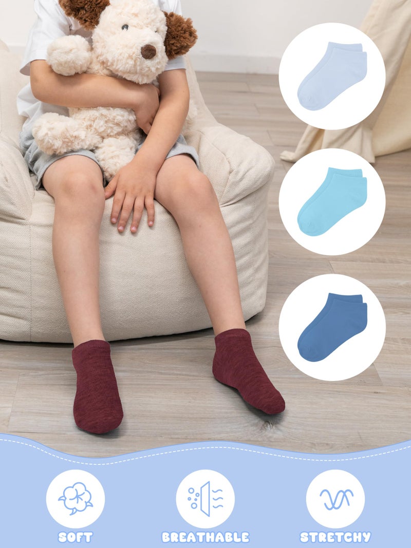 Cooraby 15 Pack Kids' Half Cushion Low Cut Athletic Ankle Socks Boys Girls Ankle Socks - Image 5