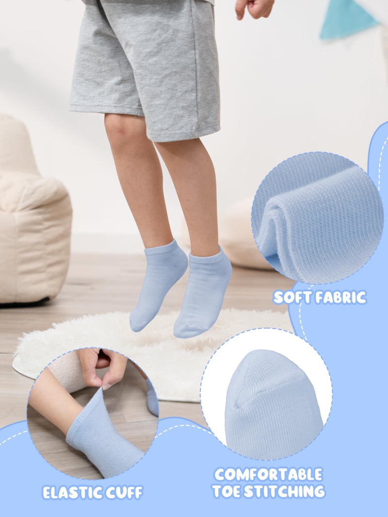 Cooraby 15 Pack Kids' Half Cushion Low Cut Athletic Ankle Socks Boys Girls Ankle Socks - Image 3