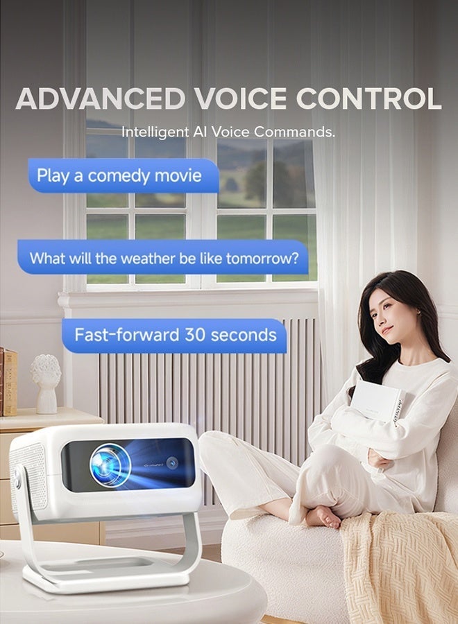 وونكت جهاز عرض قصير المدى بدقة HD مع دعم 4K ونظام أندرويد 13.0 مع واي فاي 6 وتركيز إلكتروني، وتصحيح تلقائي، 2GB+16GB - Image 5
