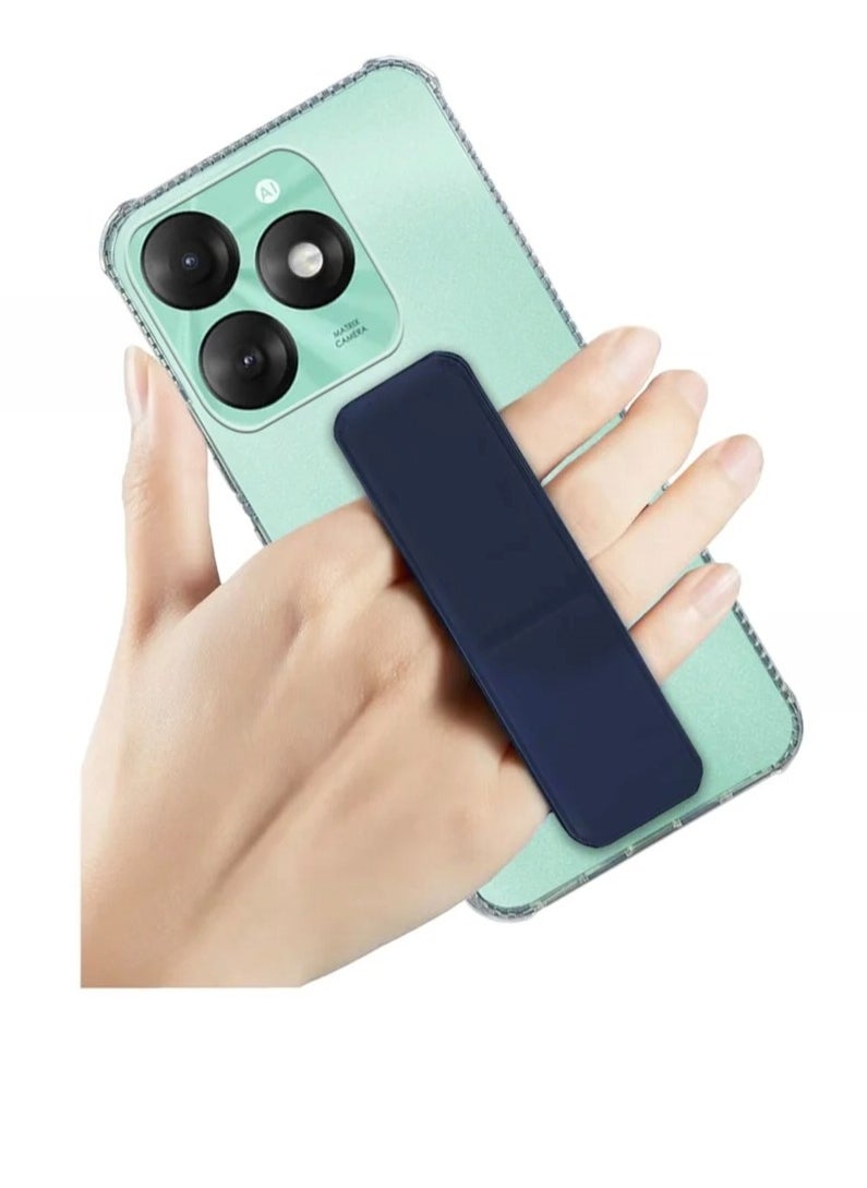 ARMOR - Case Cover For Itel A70 With Magnetic Hand Grip 3 in 1 Clear / Blue - Image 1