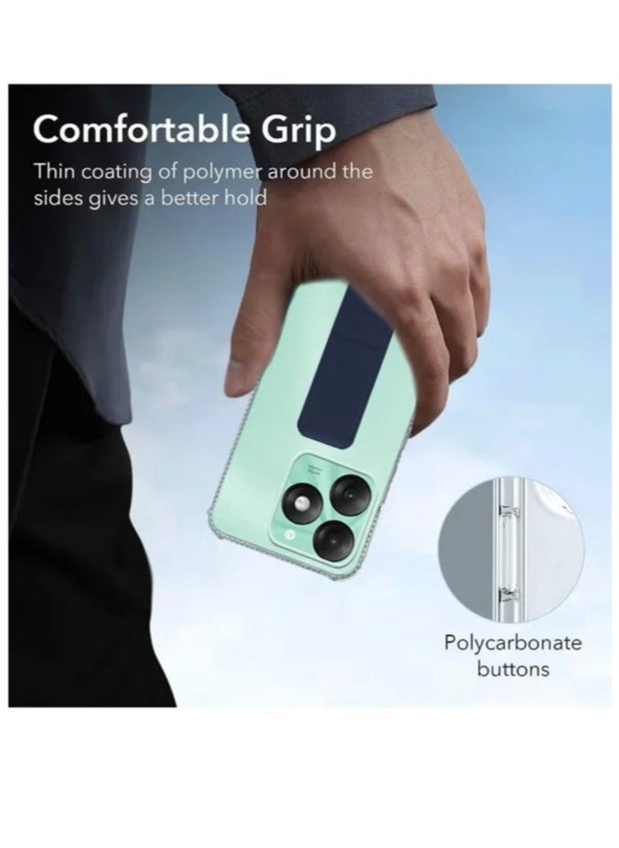 ARMOR - Case Cover For Itel A70 With Magnetic Hand Grip 3 in 1 Clear / Blue - Image 1