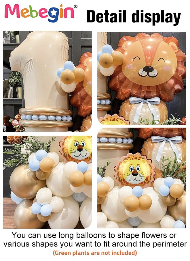 MEBEGIN Jungle Animal Lion Birthday Balloons Set for Birthday Decorations include 40 inch Number 0-9 Foil Ballons,16 Pcs 10 inch Gold Ballons,35 pcs 5 inch Ballons and Other Accessories, for Boys Girls' Party  - Image 4