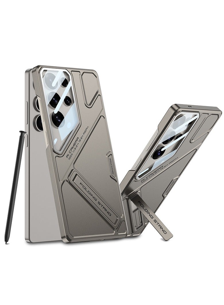 غطاء جالكسي إس 25 الترا المدرع - تصميم مضاد للصدمات مع نافذة بانورامية شفافة وواقي شاشة شامل، مثالي للرجال والشباب.